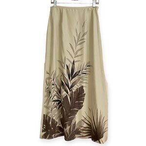 Tori Richard Honolulu Cream Tropical Silk Skirt Small Floral Lightweight Summer